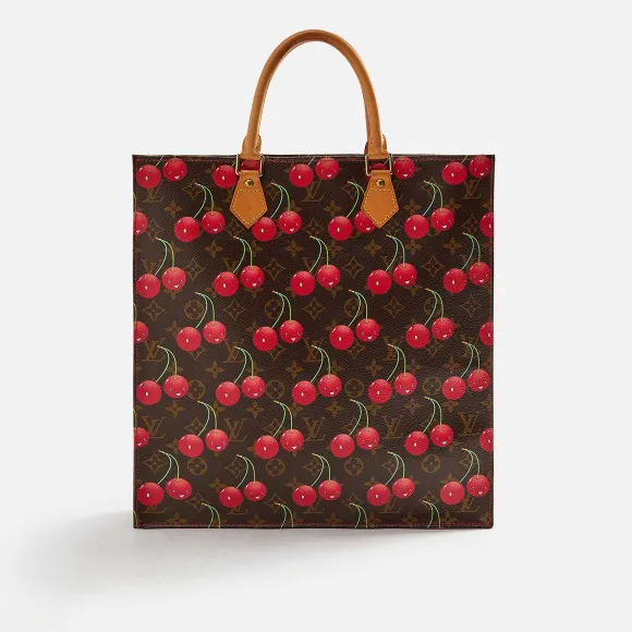 Wgaca Louis Vuitton Brown Murakami Cherry Sac Plat