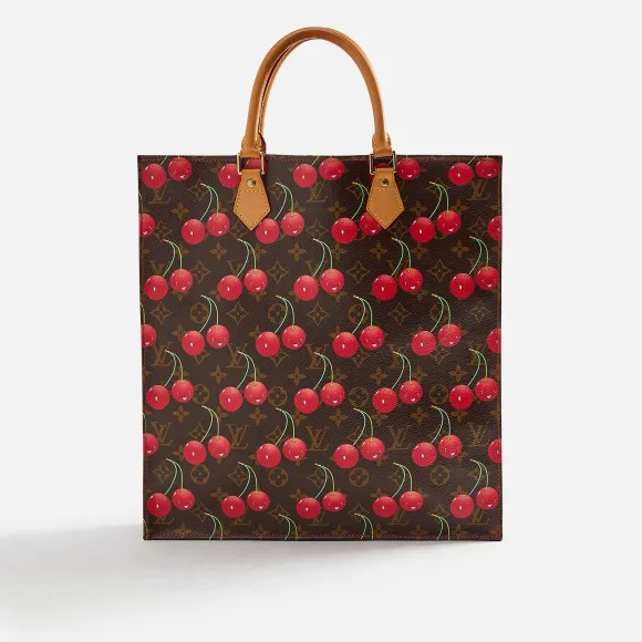 Wgaca Louis Vuitton Brown Murakami Cherry Sac Plat