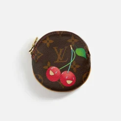 Wgaca Louis Vuitton X Takashi Murakami Cherry Porte Monnaie Round Coin Purse