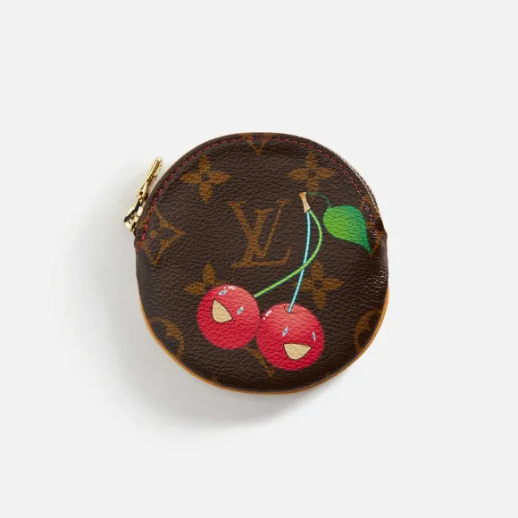 Wgaca Louis Vuitton X Takashi Murakami Cherry Porte Monnaie Round Coin Purse